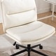 preview thumbnail 8 of 36, Armless Criss Cross Office Desk Chair, Vanity Chair with Wheels and Thickened Cushion, Ergonomic Adjustable Swivel Task Chair