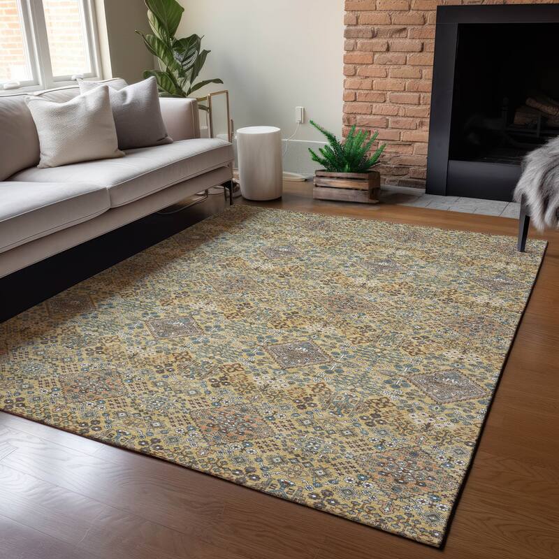 Machine Washable Indoor/ Outdoor Global Flory Chantille Rug