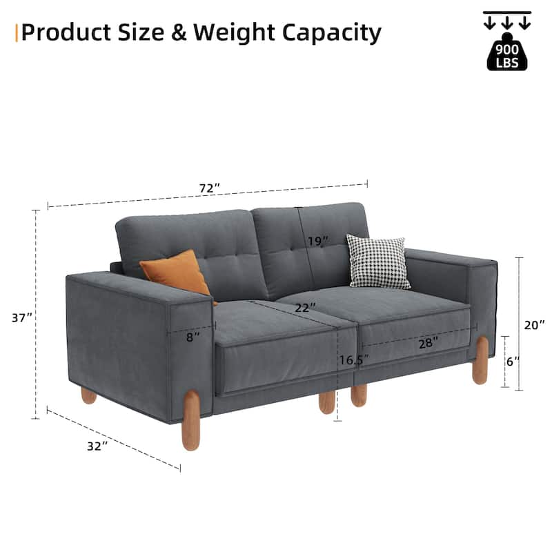 Loveseat Sofa with Deep Seat