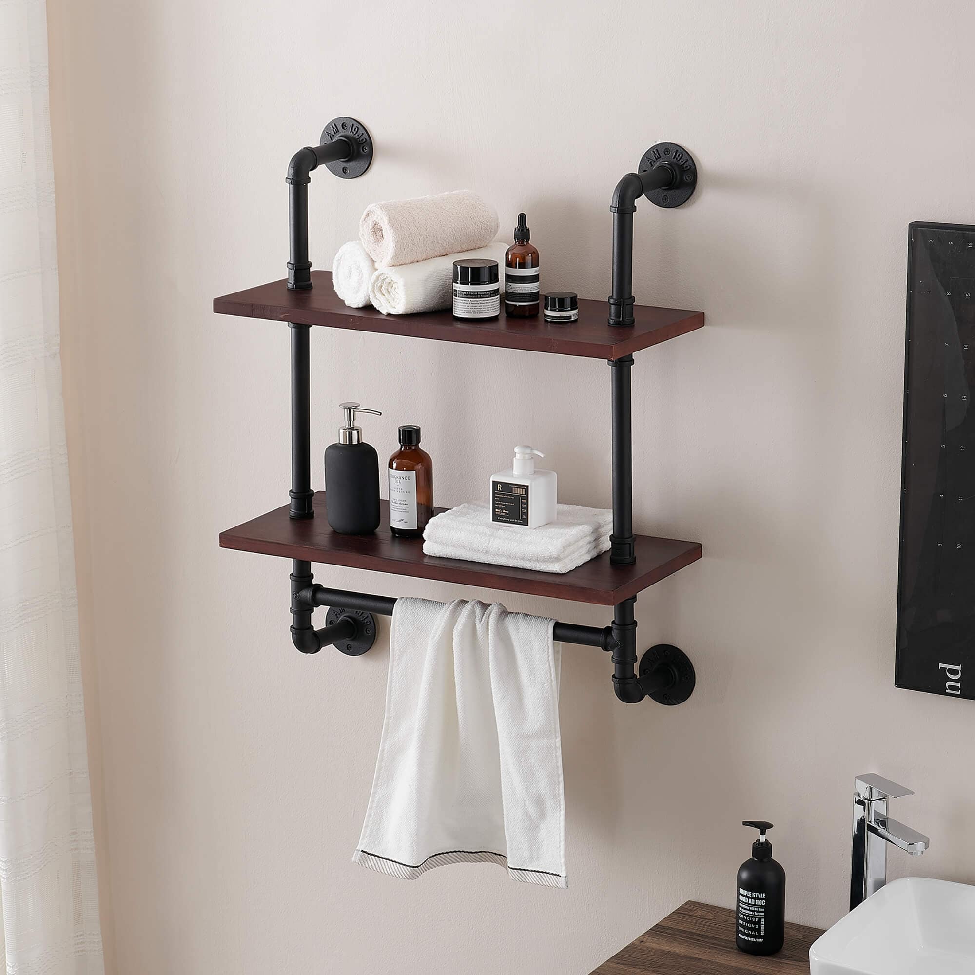 Ivinta Towel Racks, Industrial Floating Shelves, Wall Shelf for