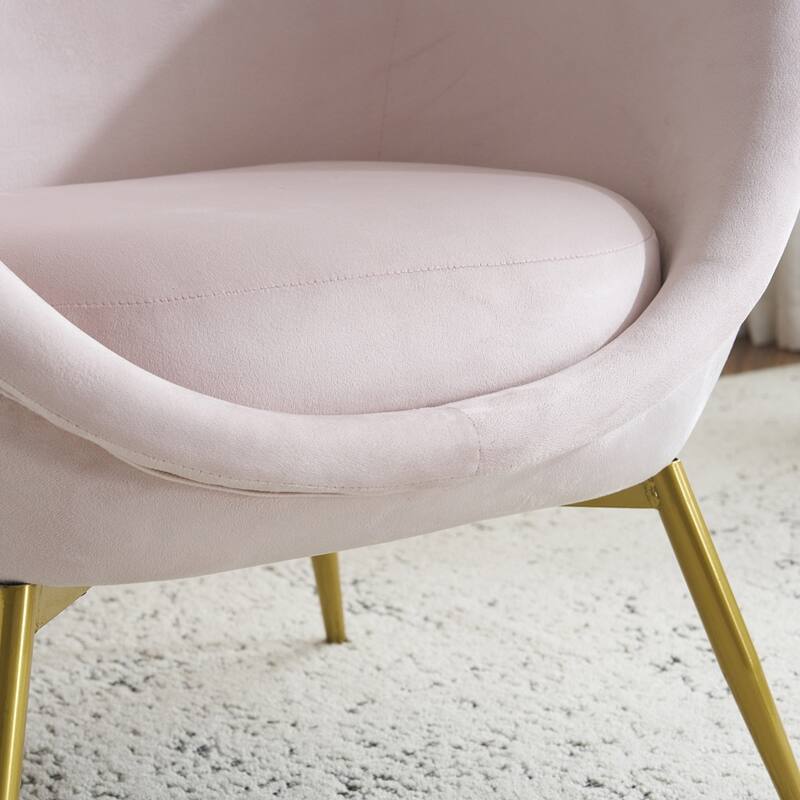 Lounge Chair for Bedroom with Gold Metal Legs