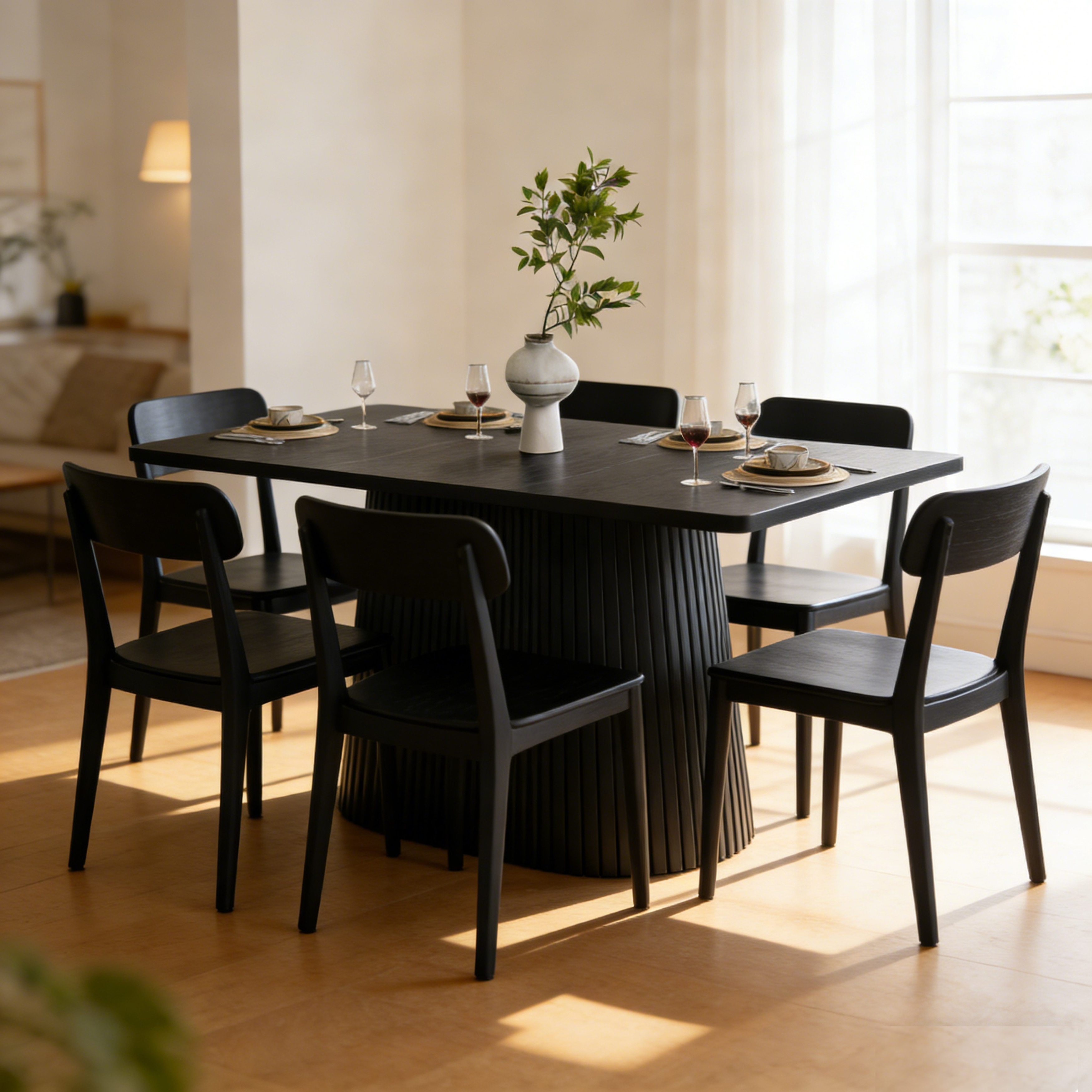 59'' Modern Rectangular Dining Table for 6