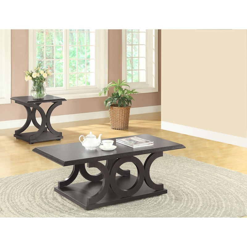 Shelly Coffee And End Table Set Cappuccino - 2-Piece Set
