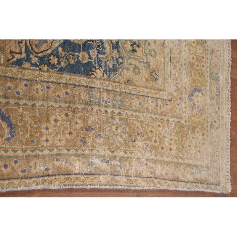 Hand Knotted Oriental 100% Wool Carpet Traditional Floral Oranges & Rust Mashad Area Rug - 9' 5'' X 6' 3''