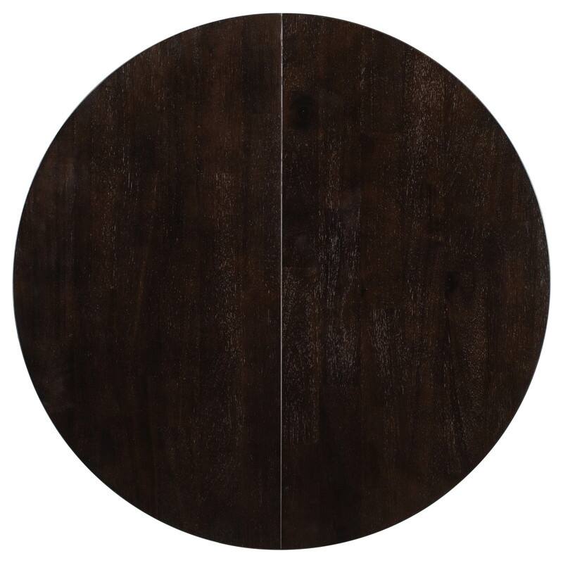 Farmhouse-style Round Extendable Dining Table For Dining Room,Solid Wood Dining Table