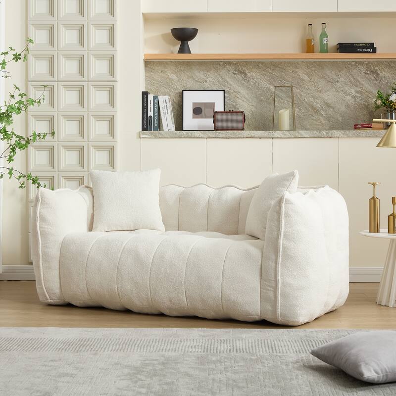 Soft beanbag chair with high resilience foam core for two people
