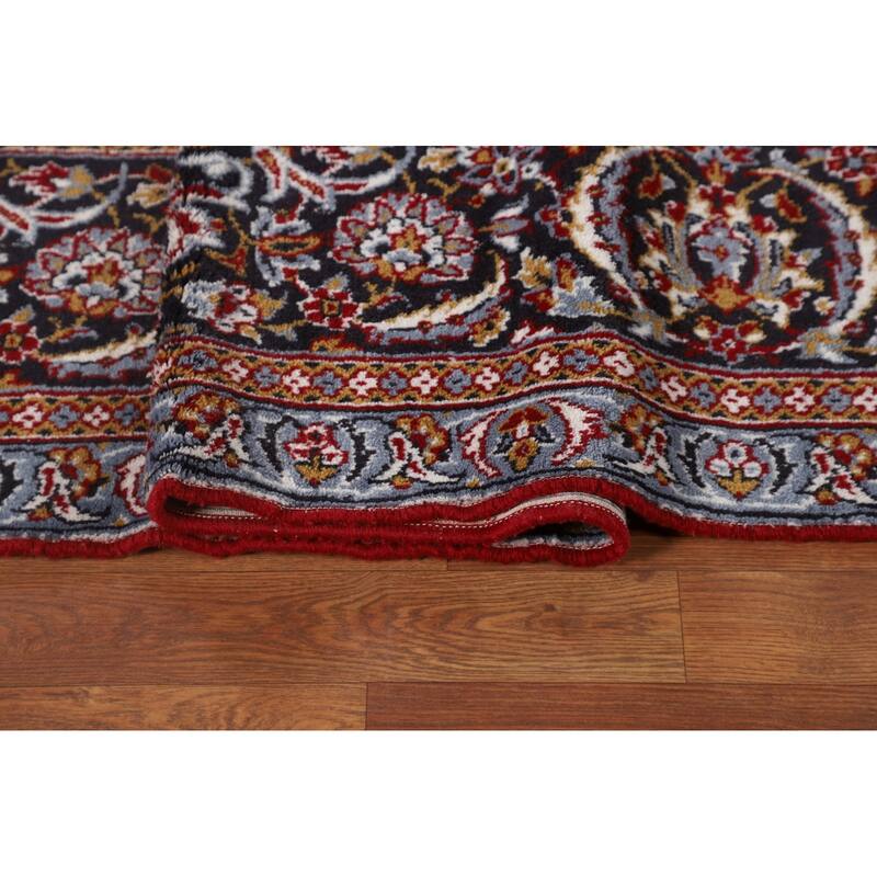 Traditional Red Kashan Turkish Rug Machine-Made Living Room Carpet - 9'7" x 12'6"