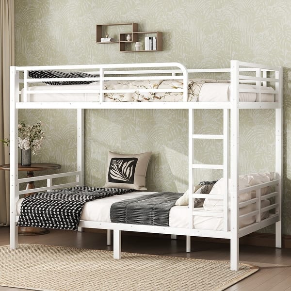slide 2 of 6, Twin XL over Twin XL Size Metal Bunk Bed, No Box Spring Needed