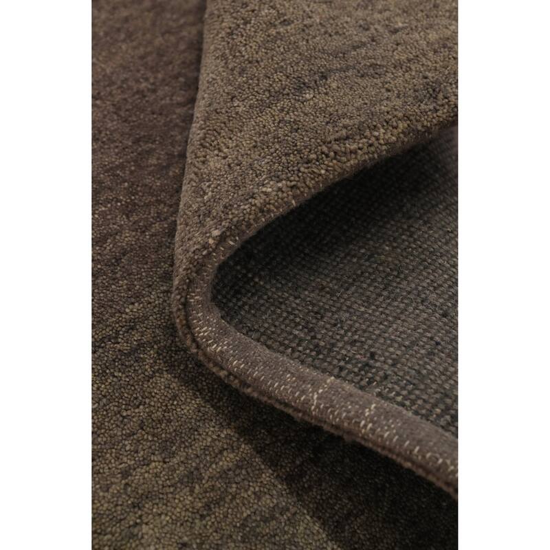 Hand Knotted Oriental 100% Wool Carpet Modern Stripe Brown Gabbeh Runner Rug - 9' 9'' X 2' 9''