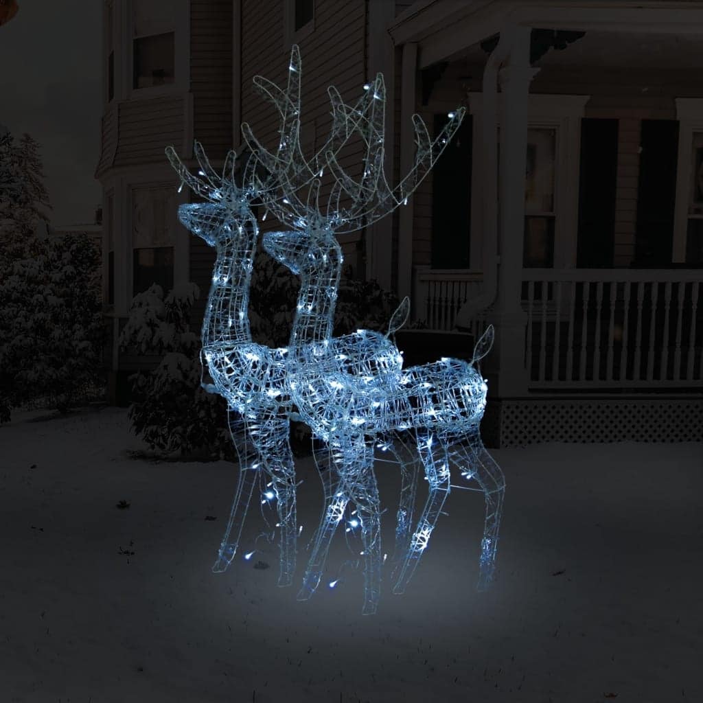 vidaXL Reindeer Christmas Decoration LEDs Pre-Lit Christmas Lighting Acrylic - 2 x 1 x 4 ft