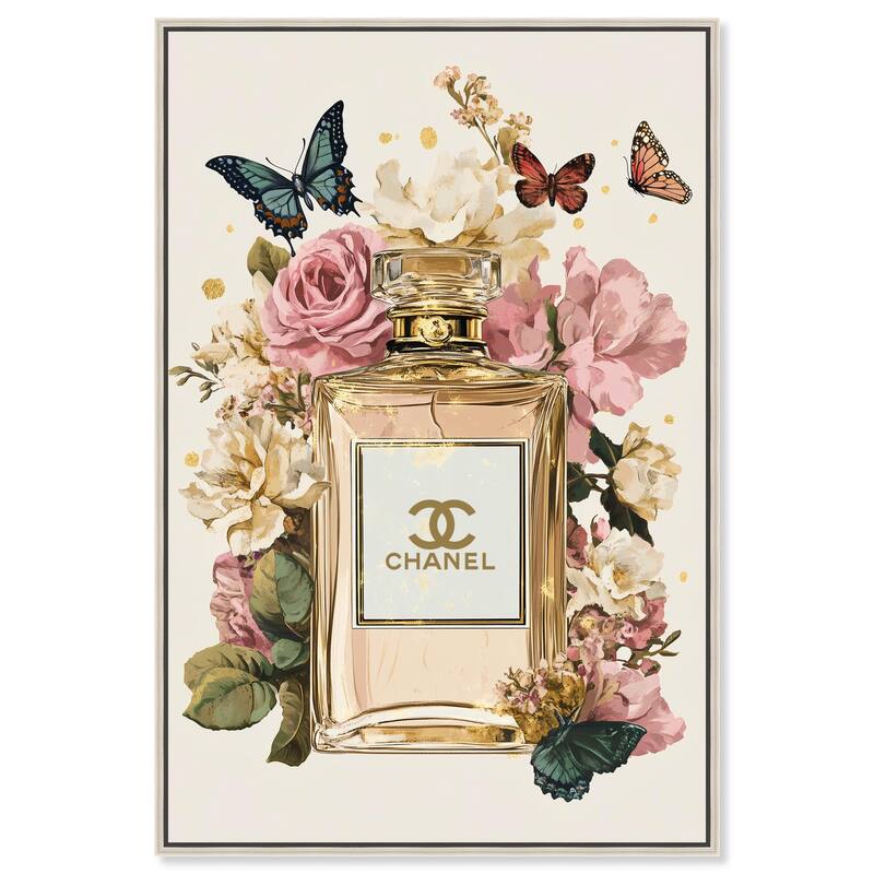 Glam Bloom Butterfly Perfume Canvas by Art Remedy - Silver - 10" x 15"