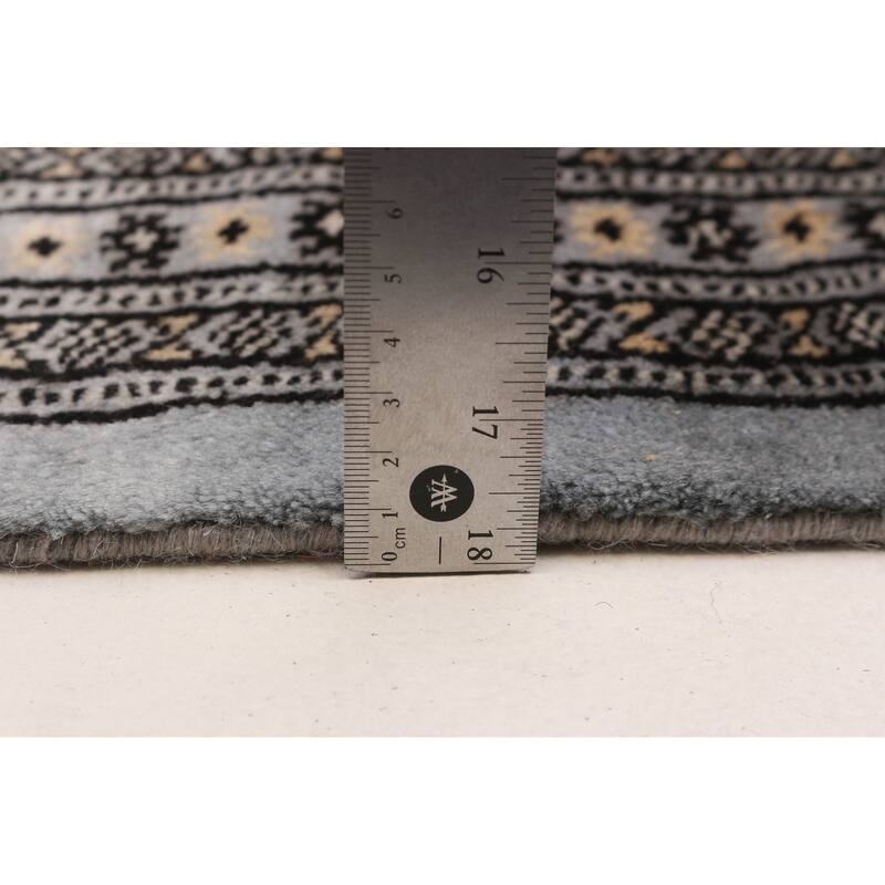 Finest Peshawar Bokhara Denim Blue Rug 6'0" x 9'4" - 6'0 x 9'4