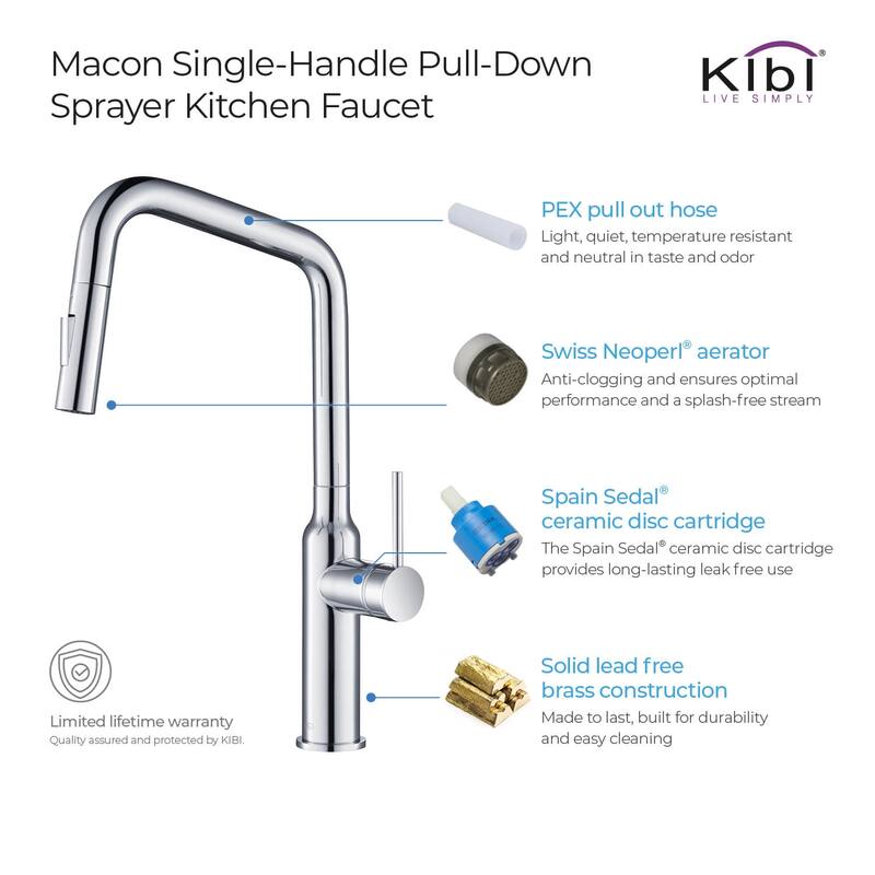 Brass High Arc Single Lever Kitchen Faucet with Pull Down Sprayer