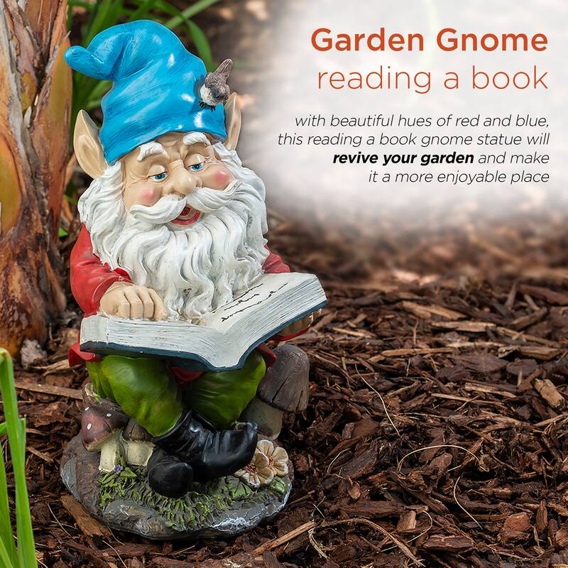 Gnome Folding Hands Looking Up Garden Statue