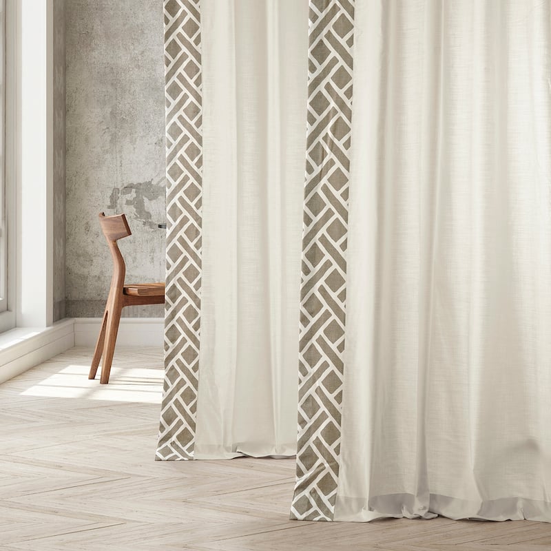 Exclusive Fabrics Martinique Solid Cotton Bordered Curtain (1 Panel)