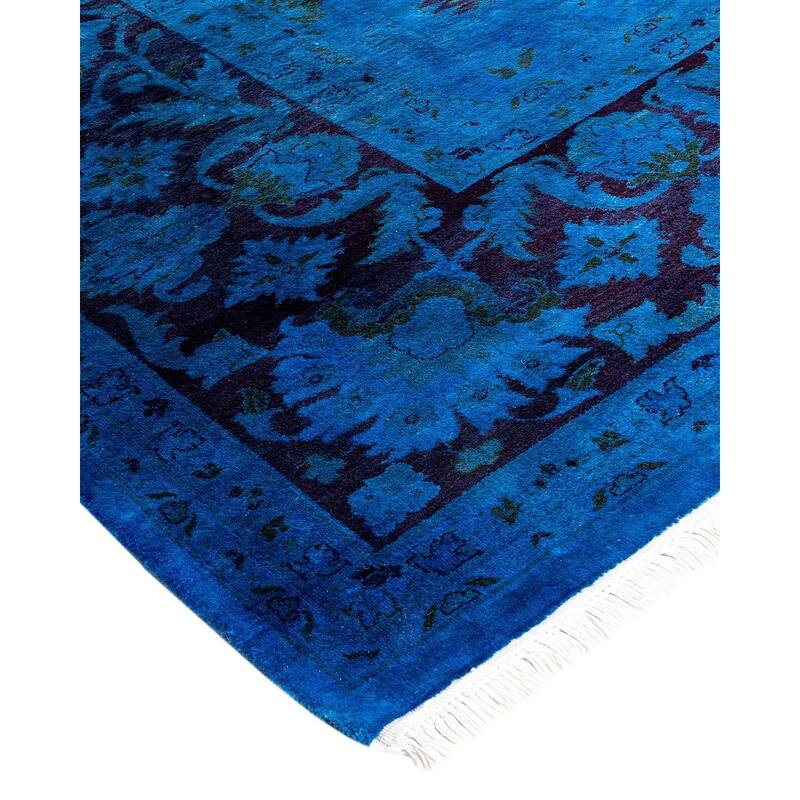 Fine Vibrance One-of-a-Kind Hand-Knotted Area Rug - Blue, 9' 2" x 12' 4" - 9' 2" x 12' 4"