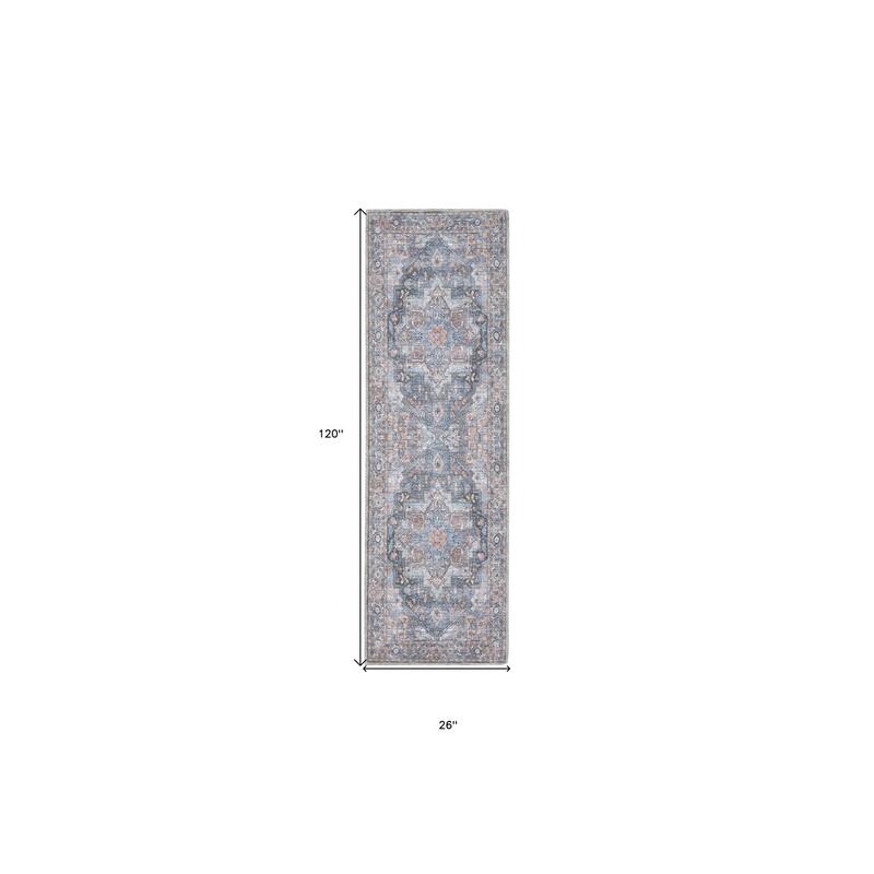 Roni Power Loomed Distressed Floral Area Rug By HomeRoots - 10' Runner