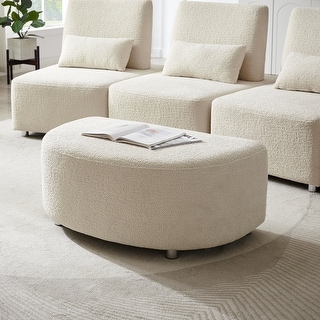 Upholstery Cambered Ottoman Combination Sofa Footstool Beige