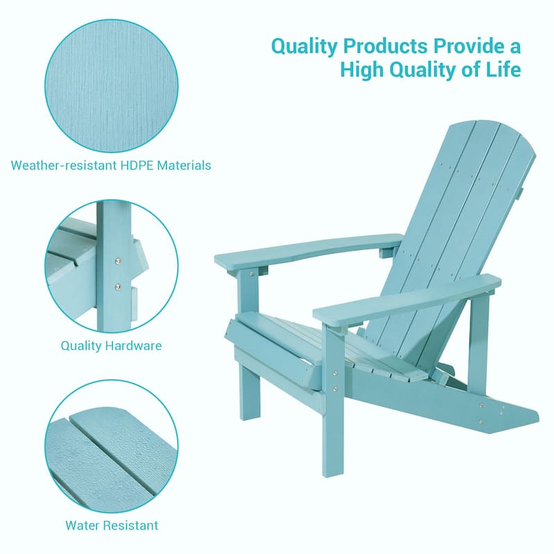Bonosuki Weather-resistant Wood Outdoor Adirondack Chairs-Set of 4