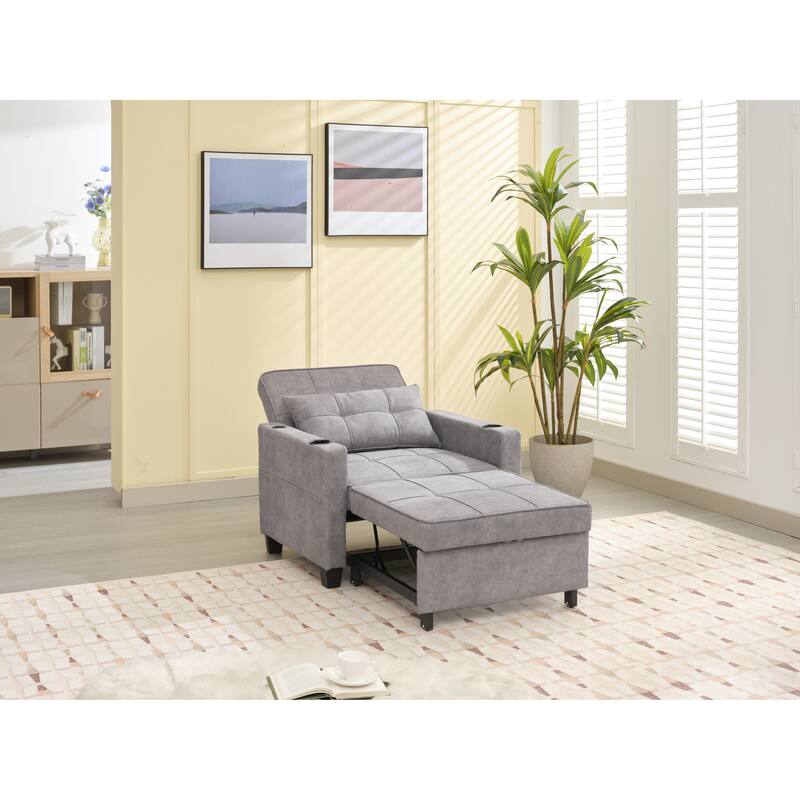 Tech Cloth Convertible Sofa Bed with USB Ports