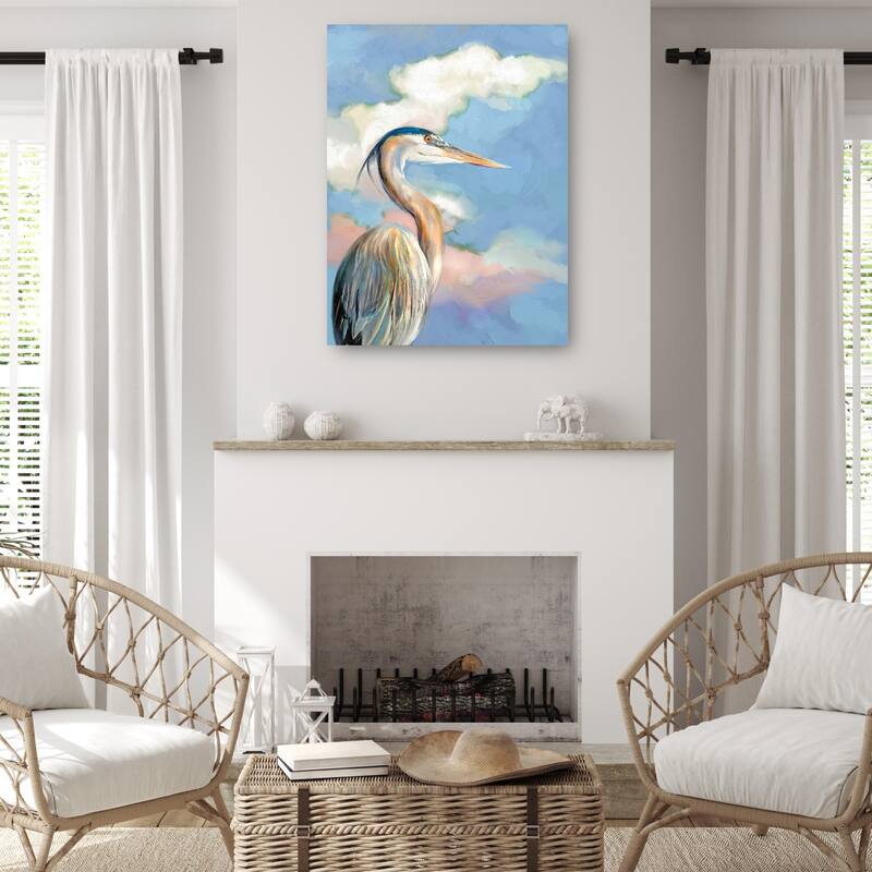 Heron Portrait By Studio Arts Canvas Art Print