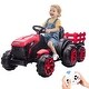 preview thumbnail 15 of 33, 12V Kids Ride On Tractor with Trailer Red