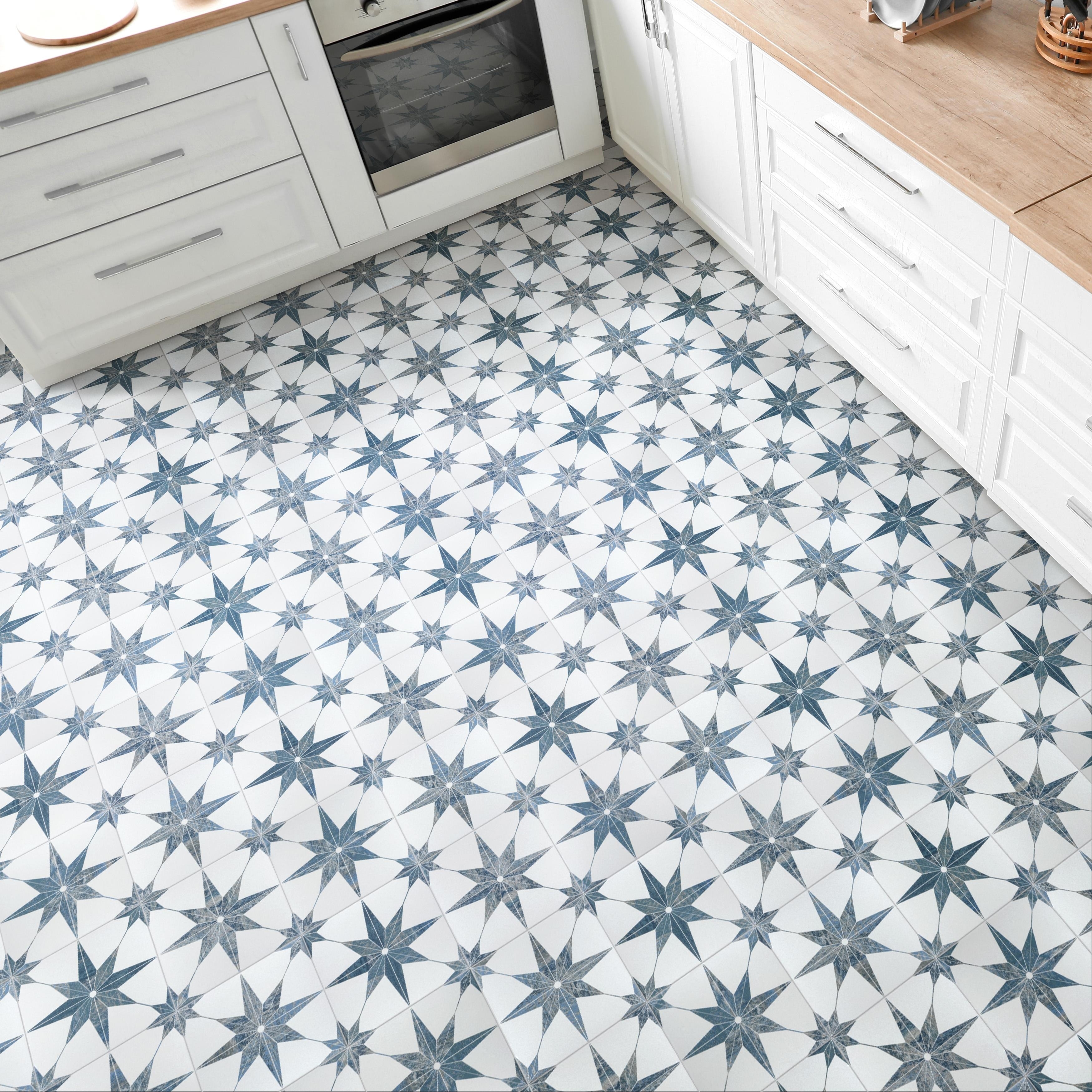 Merola Tile Cassis Stella Blue 9-3/4" x 9-3/4" Porcelain Floor and Wall Tile