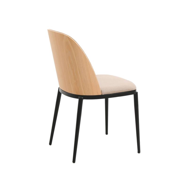 Dining Chair with Upholstered Seat Side Chair with MDF Wood Frame in Steel Set of 4