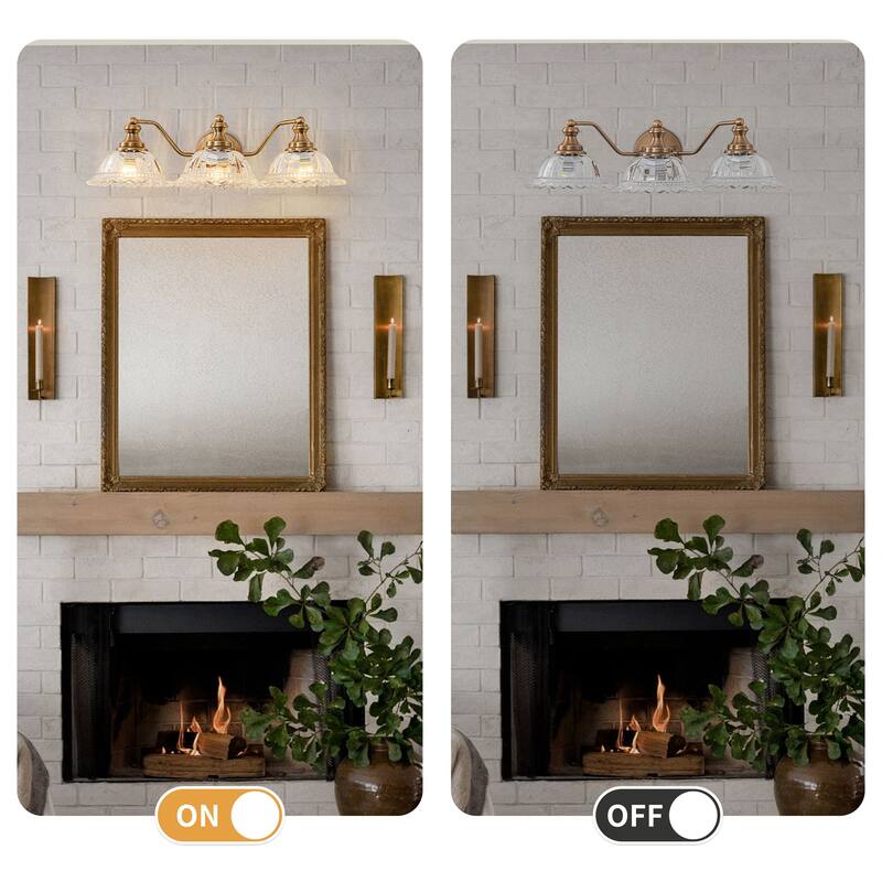 Modern Vanity Light with Crystal Glass Shade