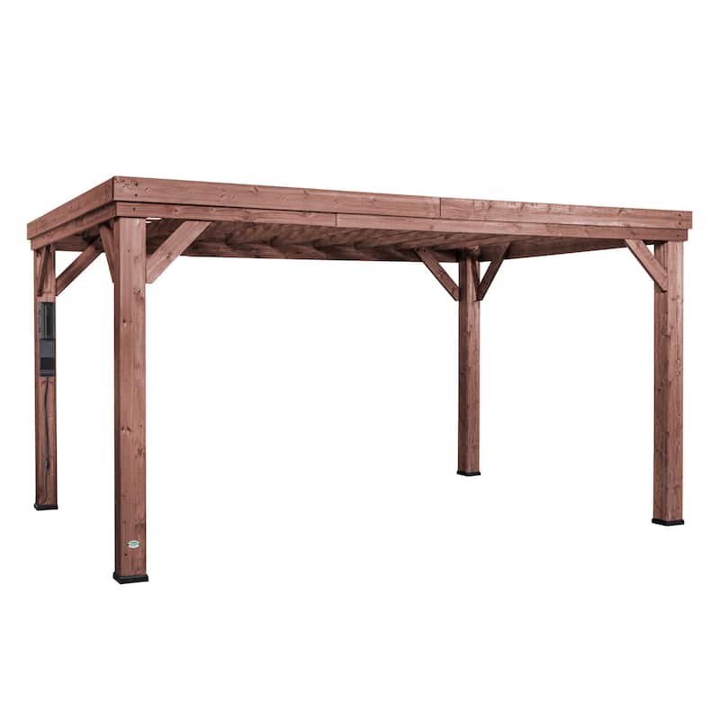 Backyard Discovery Brockton 14x10' Cedar Wood Pergola Kit w/ PowerPort