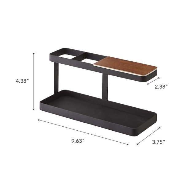dimension image slide 0 of 2, Yamazaki Home Desk Organizer, Steel - L 3.82 x W 9.65 x H 4.45 inches