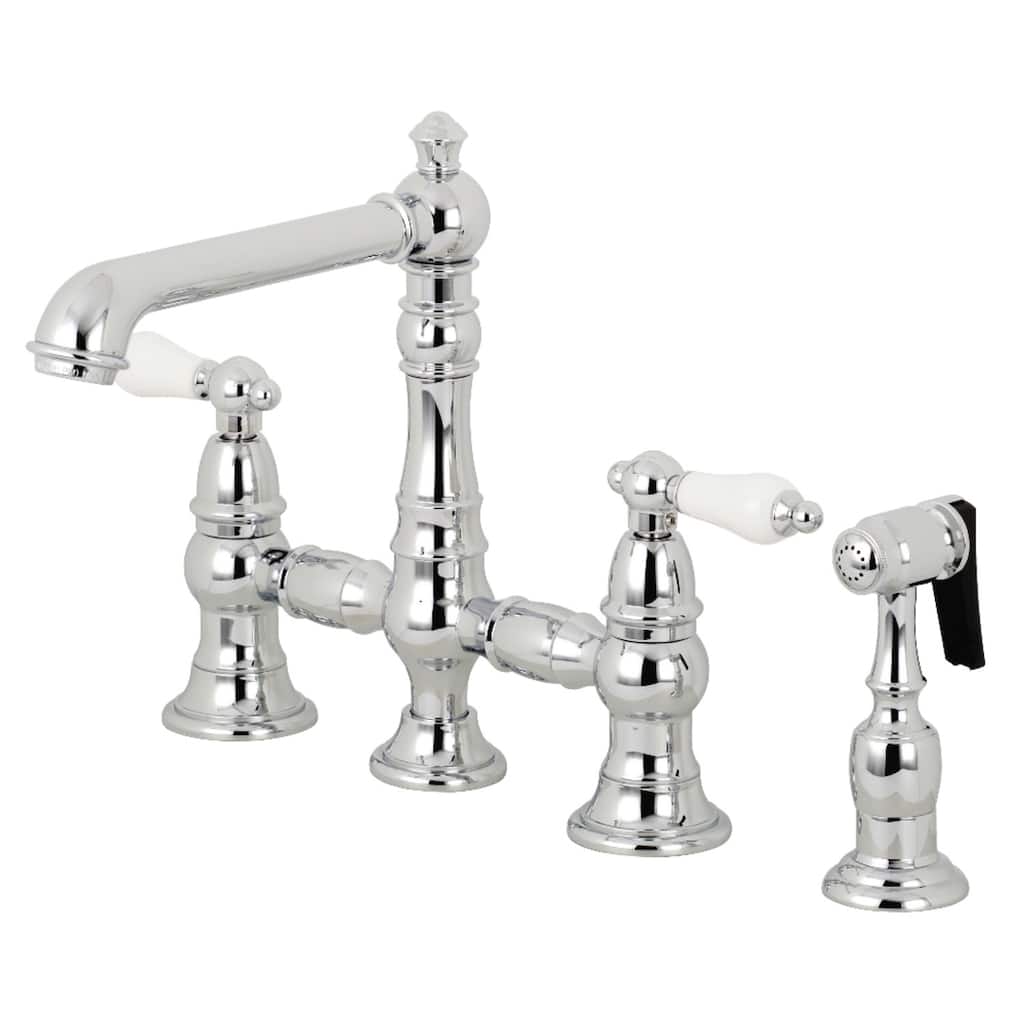 Kingston Brass English Country Bridge Kitchen Faucet with Sprayer