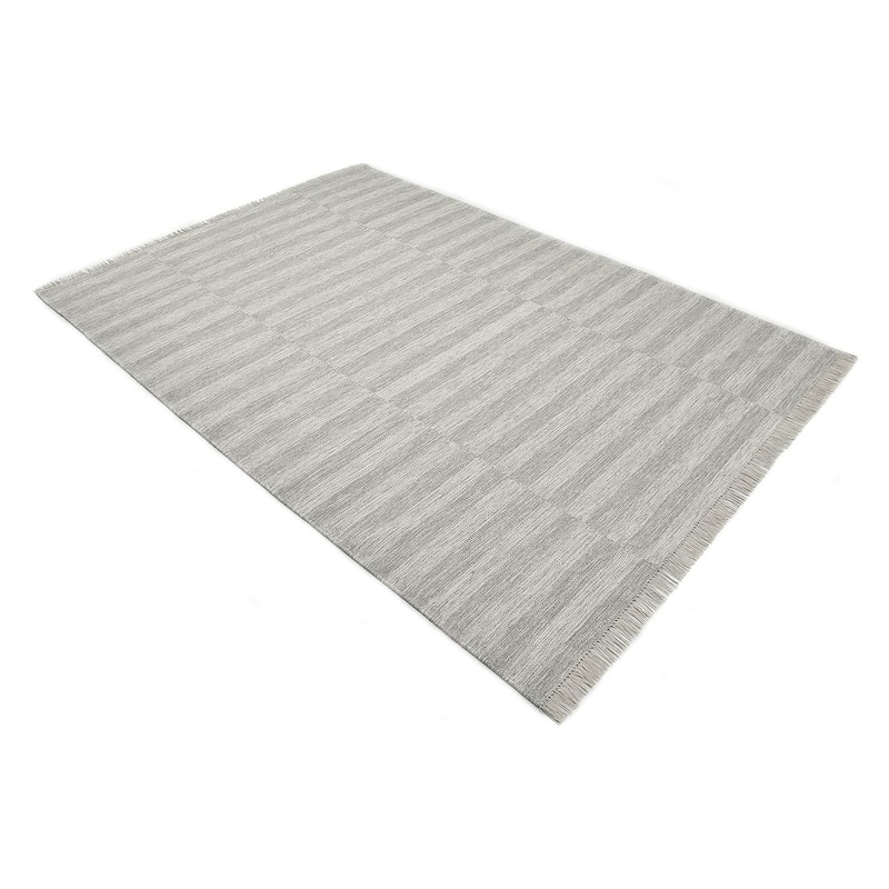 Overton Handmade Modern Contemporary Striped Area Rug