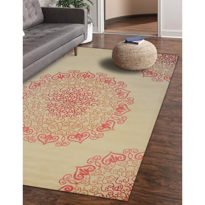 Hand-tufted Wool Ivory Transitional Floral Modern Naiin Rug