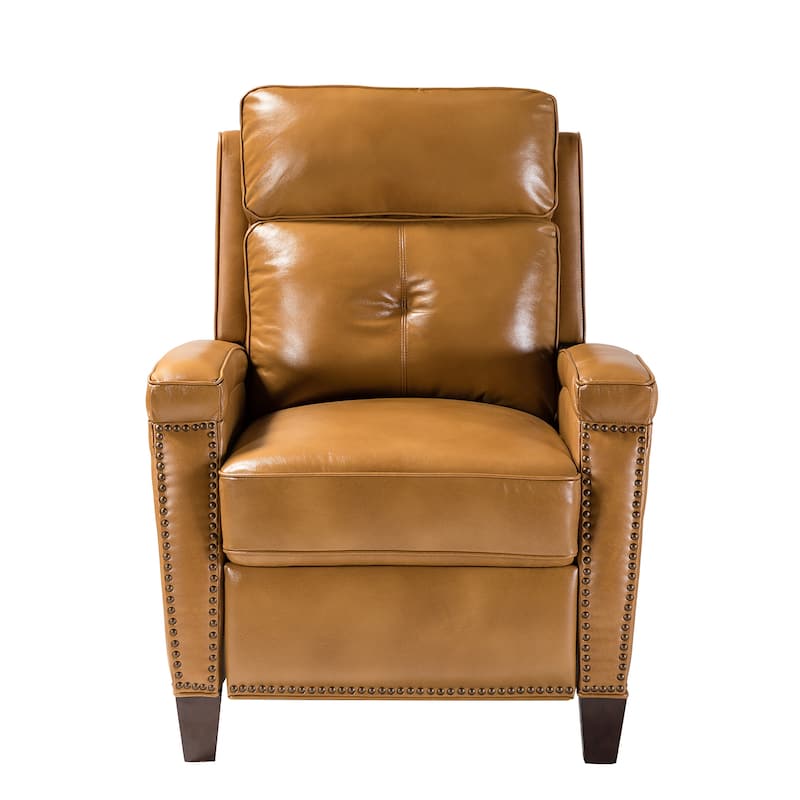 Gaspar Mid-Century Modern Pushback Recliner with Nailhead Trim by HULALA HOME