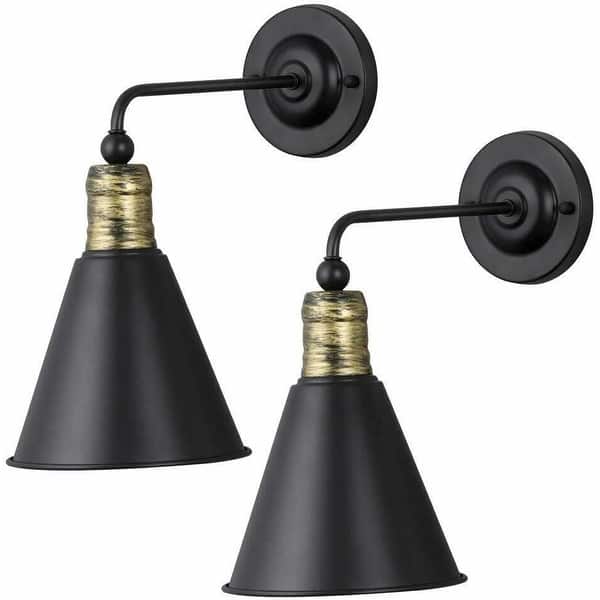 Hardwired Wall Lamp with Black Chrome Metal (Bulbs is Not Included) Bed Bath & Beyond 35451865