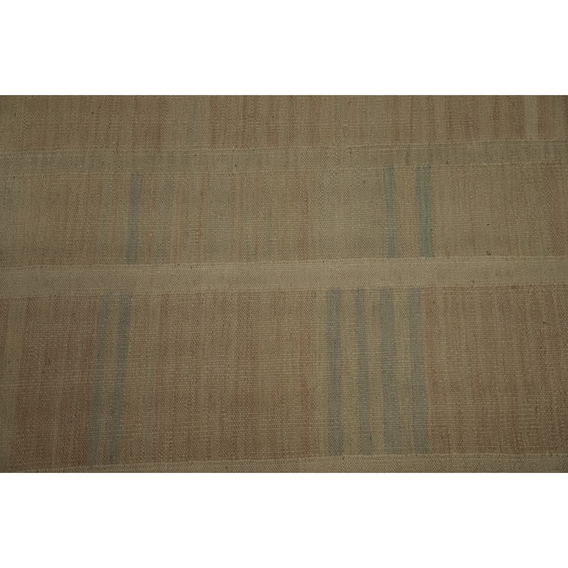 Hand Woven Oriental 100% Wool Carpet Southwestern Tribal Beige & Ivories Kilim Area Rug - 12' 10'' X 9' 10''