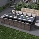 preview thumbnail 8 of 19, 16-Seater Aluminum Patio Dining Sets with Cushions and Tempered Glass Tabletop