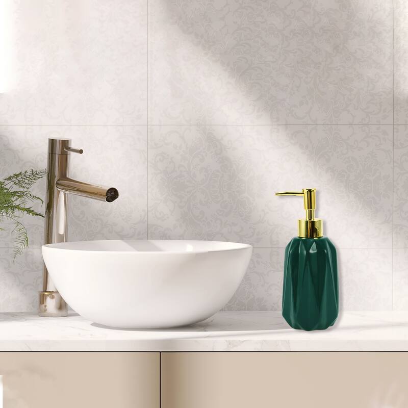Diamond Shape Simple Soap Pump Dispenser for Bathroom Hotel 300ml 1 Pcs - Green