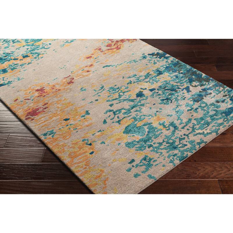 Ele Handmade Modern Abstract Wool & Viscose Area Rug