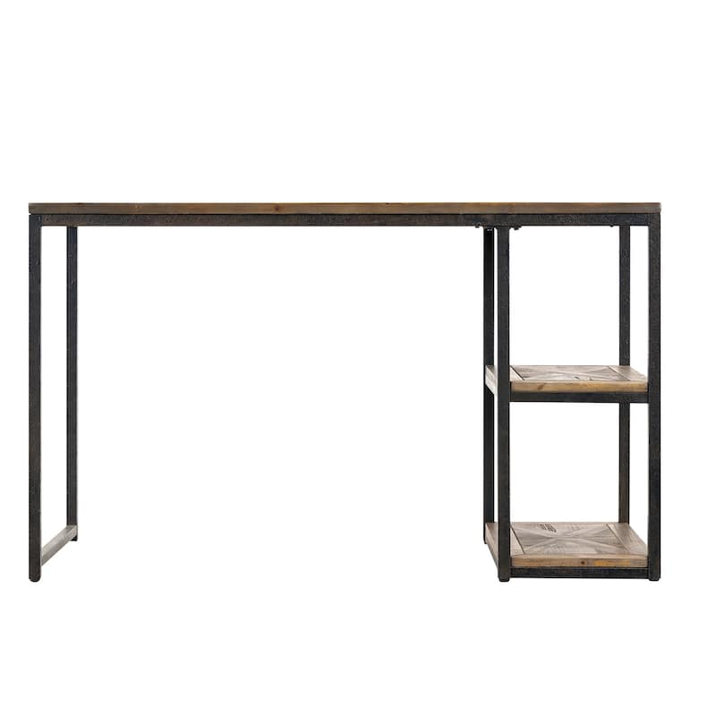 SEI Furniture Garstivon Rustic Black with Distressed Fir Writing Desk