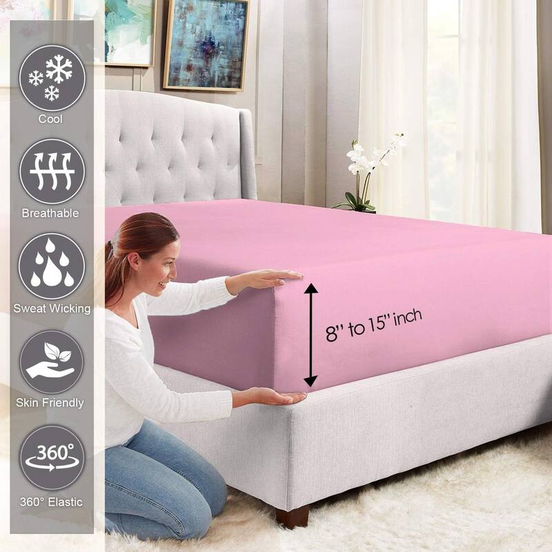 Lavish Touch 400 TC 100 % Cotton Flat Sheet Only 1 Pc with Stylish 4" Hem