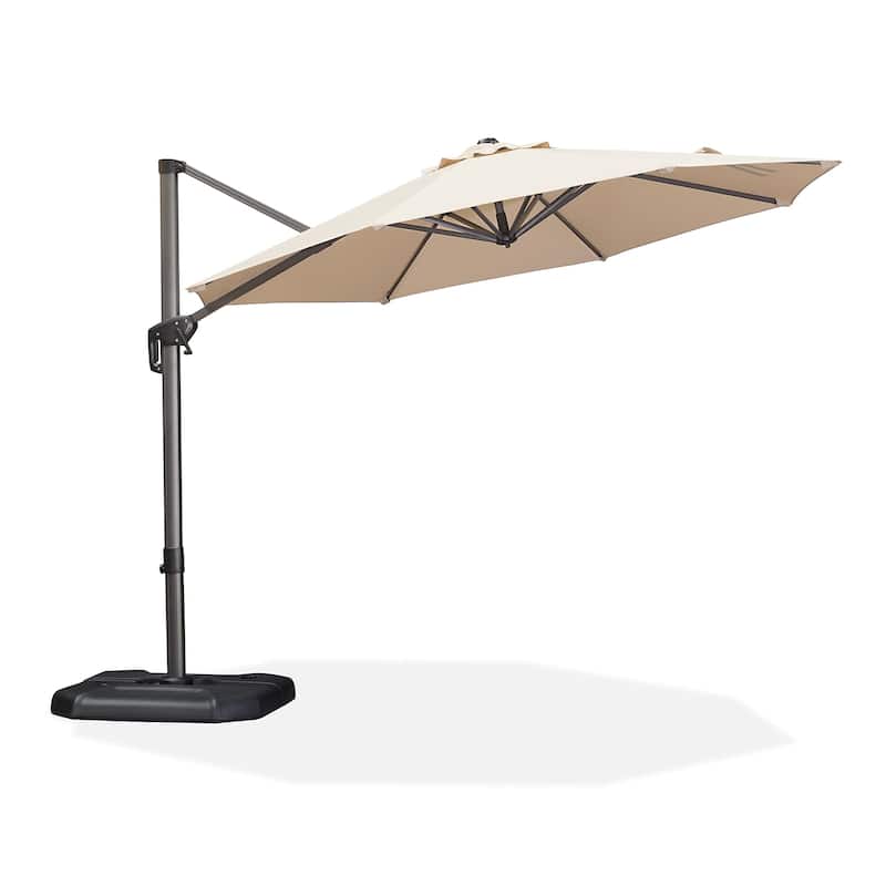 PURPLE LEAF 10 ft Round 360 Degree Rotation Patio Cantilever Umbrella