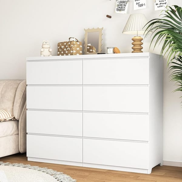 white dresser no handles FAMAPY Chest of Drawers Handles, 6 Drawer Chest with Wide Storage, Modern Contemporary 6-Drawer Chest, White Dresser for Bedroom (59W x 15.7D x 32.3H) 9 Drawer Dresser with No