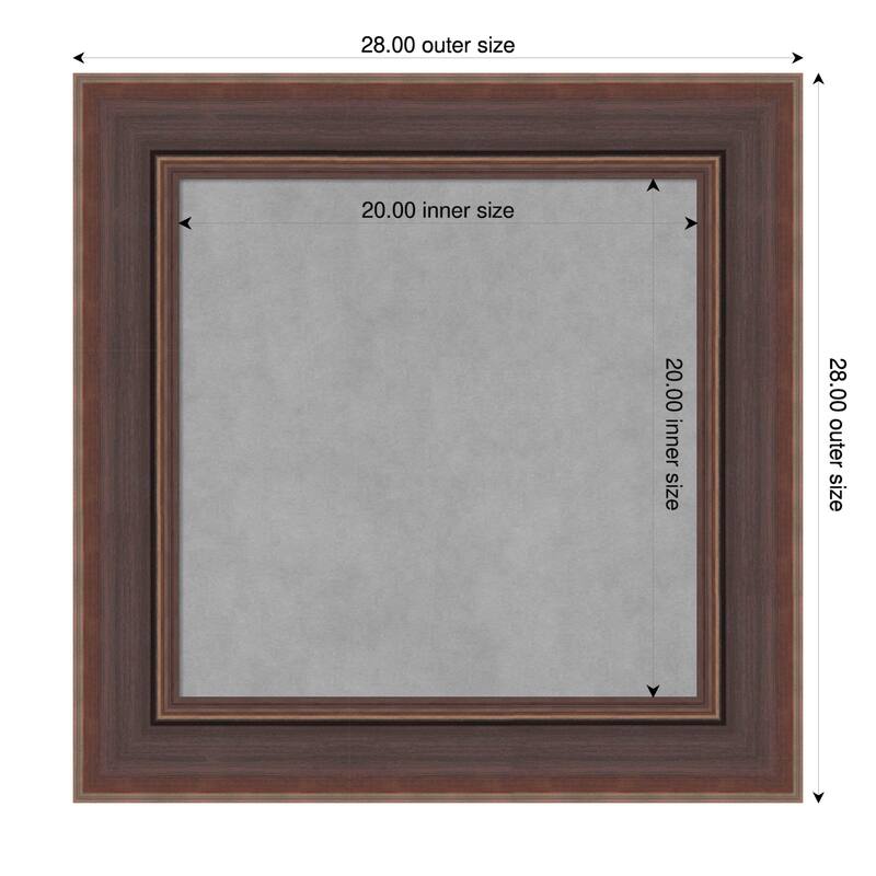 Amanti Art Moab Brown Bronze Framed Magnetic Board - 28 x 28 in