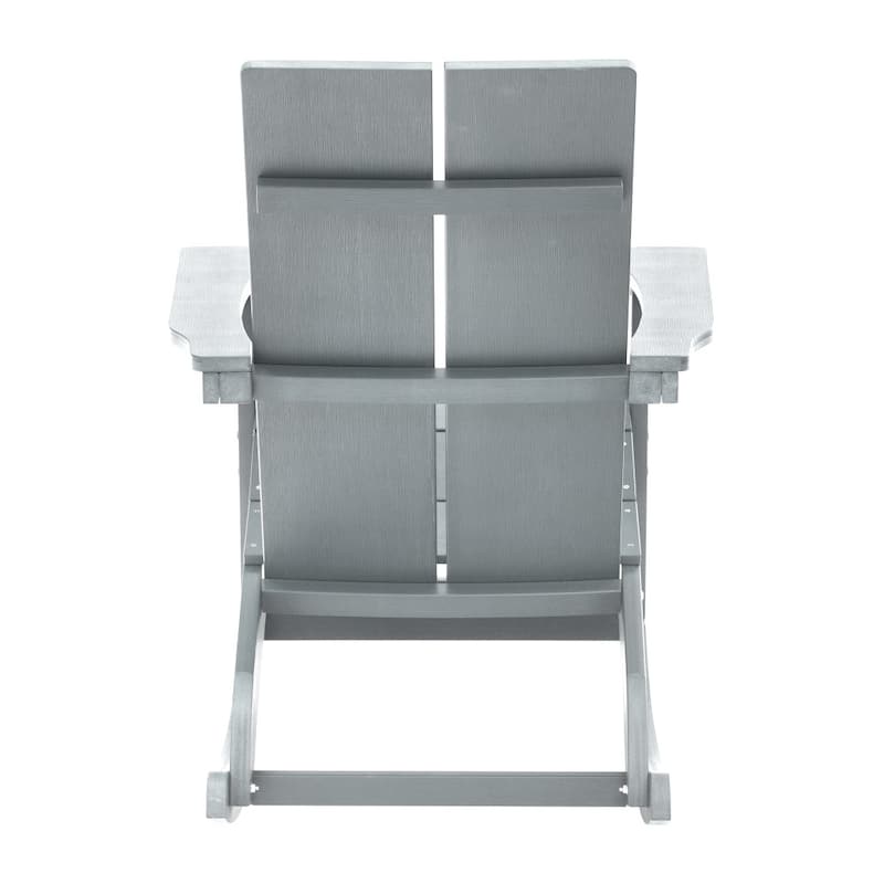 Modern 2-Slat Adirondack Poly Resin Rocking Chair for Indoor/Outdoor Use