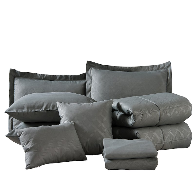 Gray Plaid Comforter Set