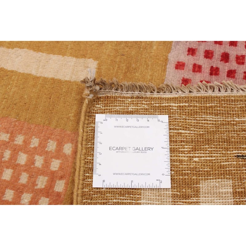 ECARPETGALLERY Hand-knotted Finest Peshawar Ziegler Gold Wool Rug - 4'0 x 6'0