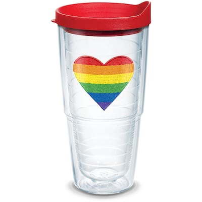 Tervis Pride Heart Made in USA Double Walled Insulated Tumbler Travel 24oz, Classic