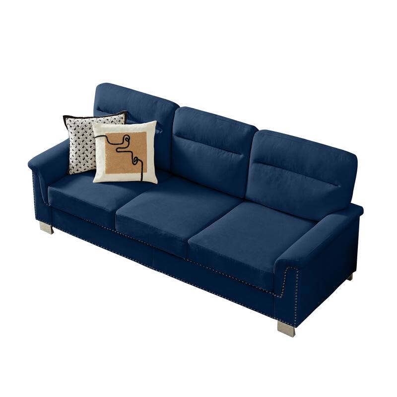 GDFStudio - Modern Snowfleece 3-Seater 82" Sofa with Rolled Arms